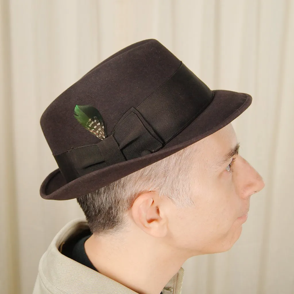 1950s Brown Felt Trilby Hat