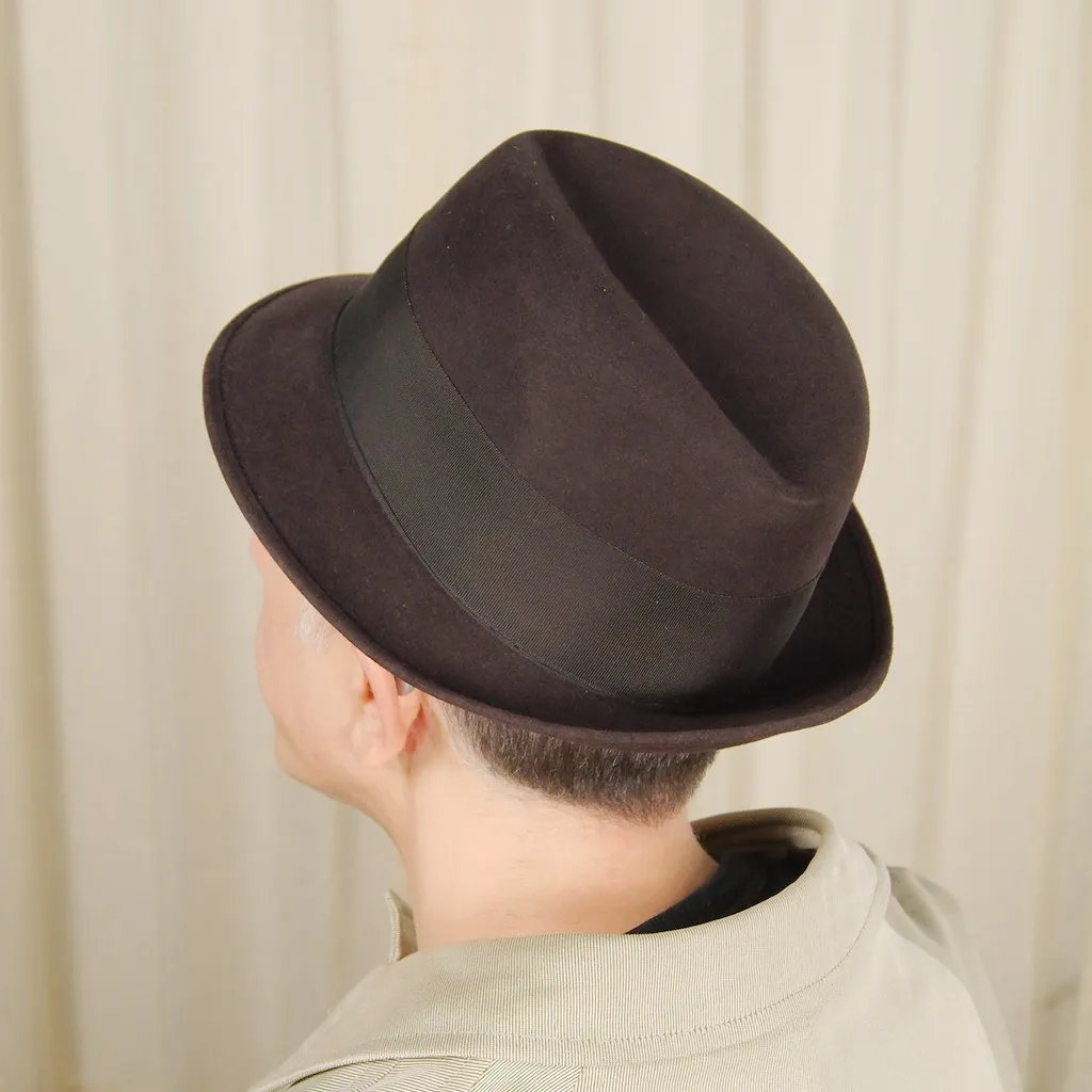 1950s Brown Felt Trilby Hat