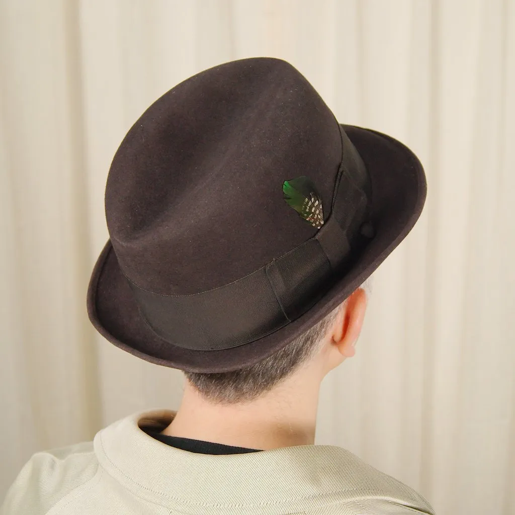 1950s Brown Felt Trilby Hat