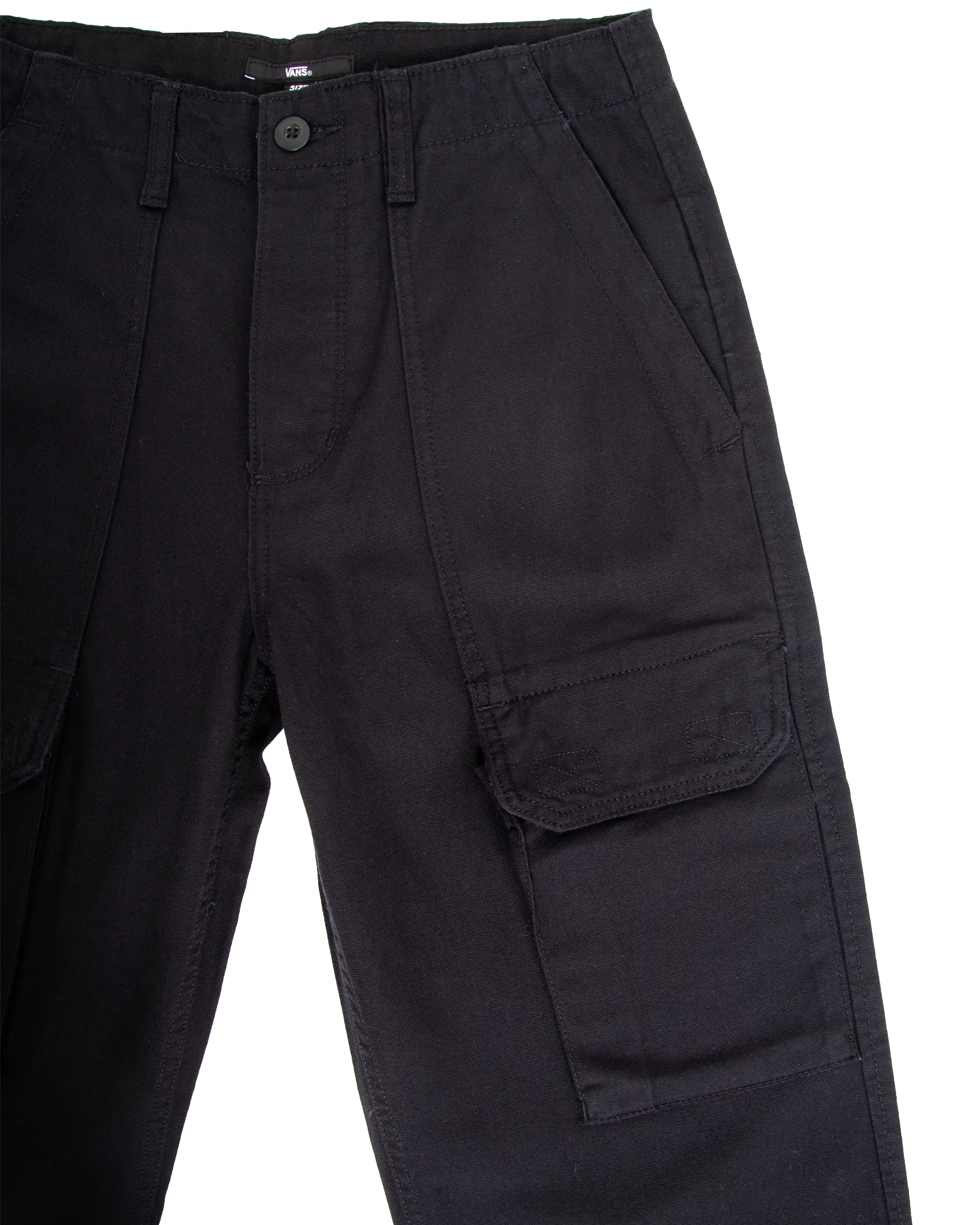 Arroyo Wide Leg Cargo Trousers in Black