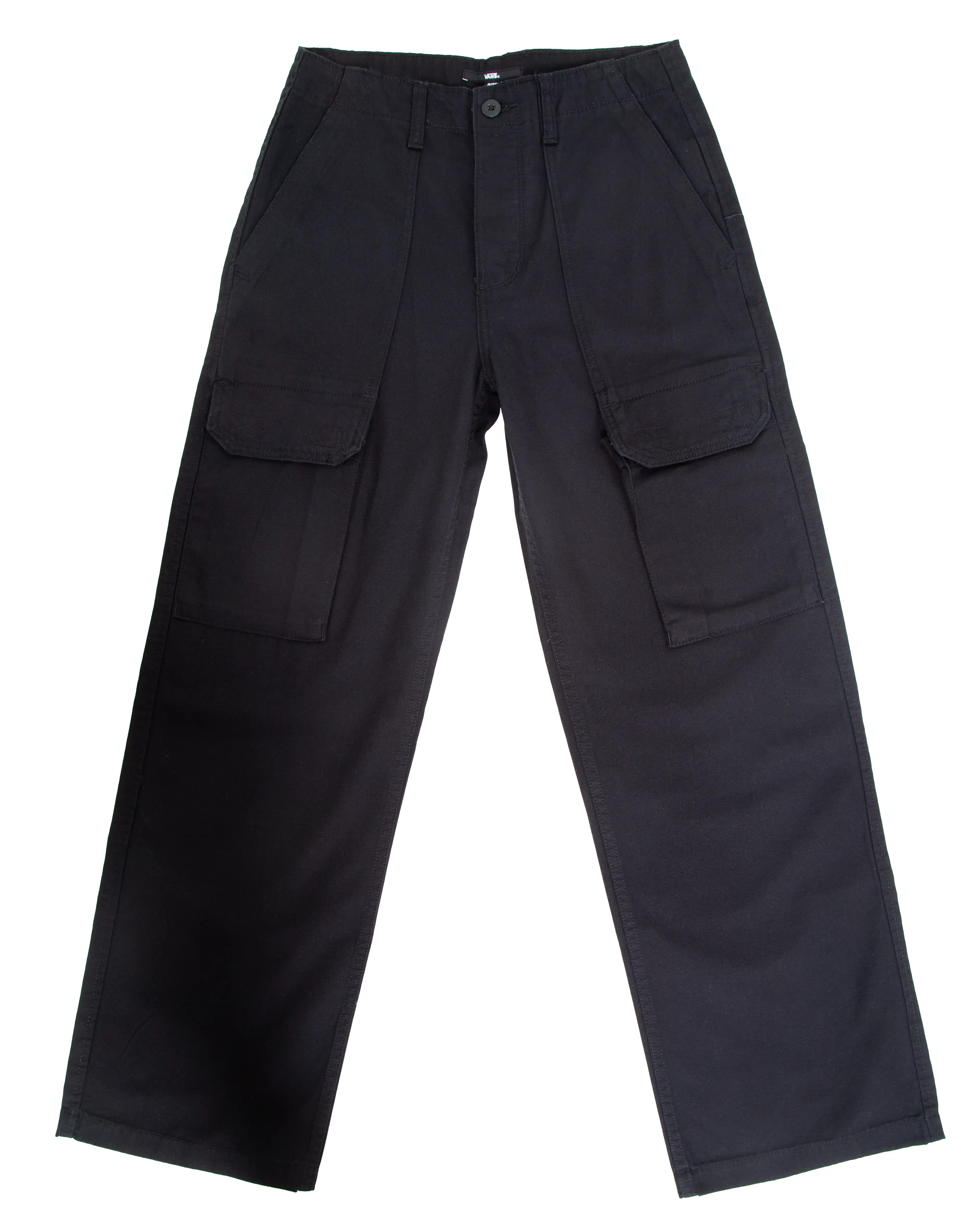 Arroyo Wide Leg Cargo Trousers in Black