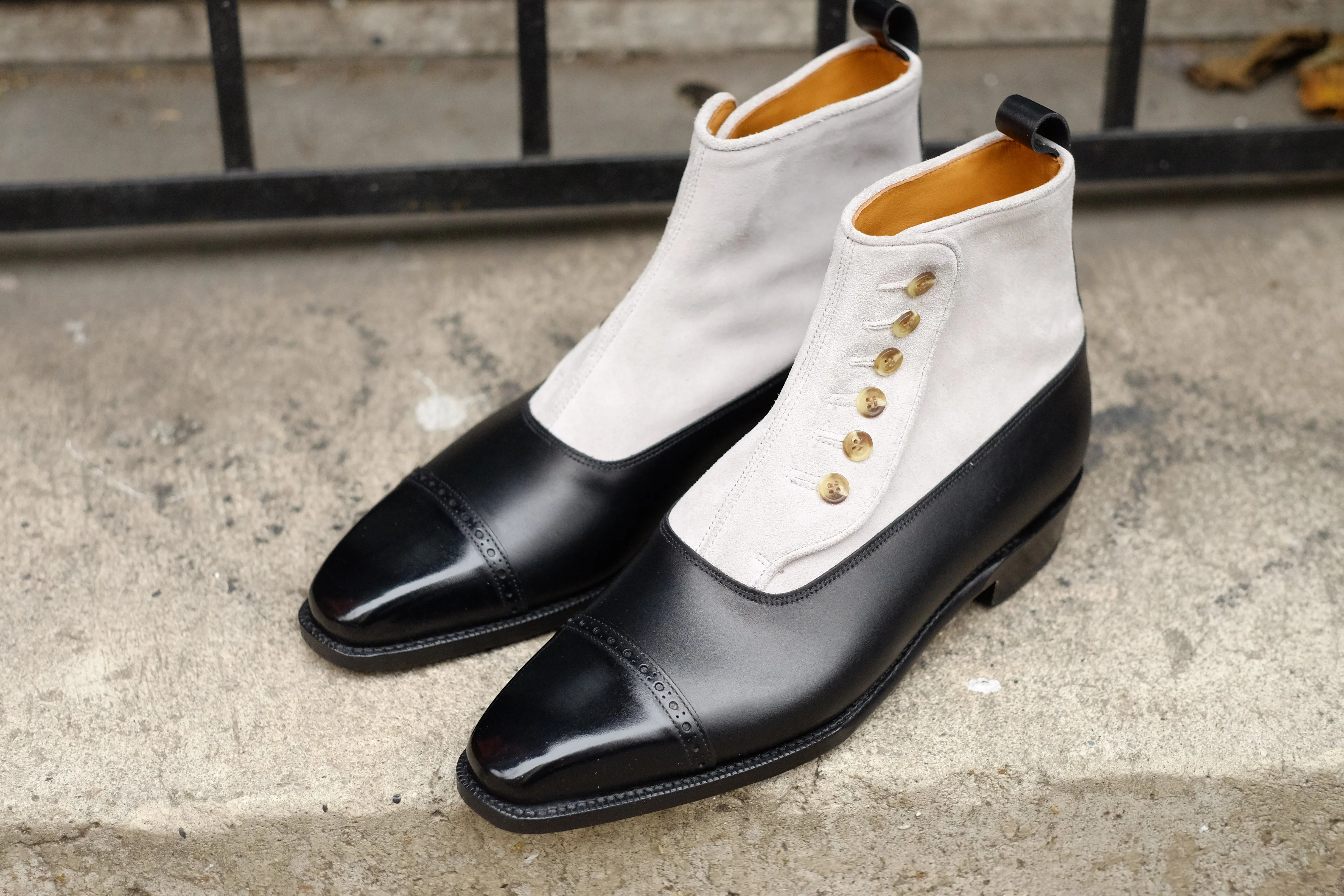 Ascot - MTO - Black Calf / Pearl Grey Suede - MGF Last - Single Leather Sole