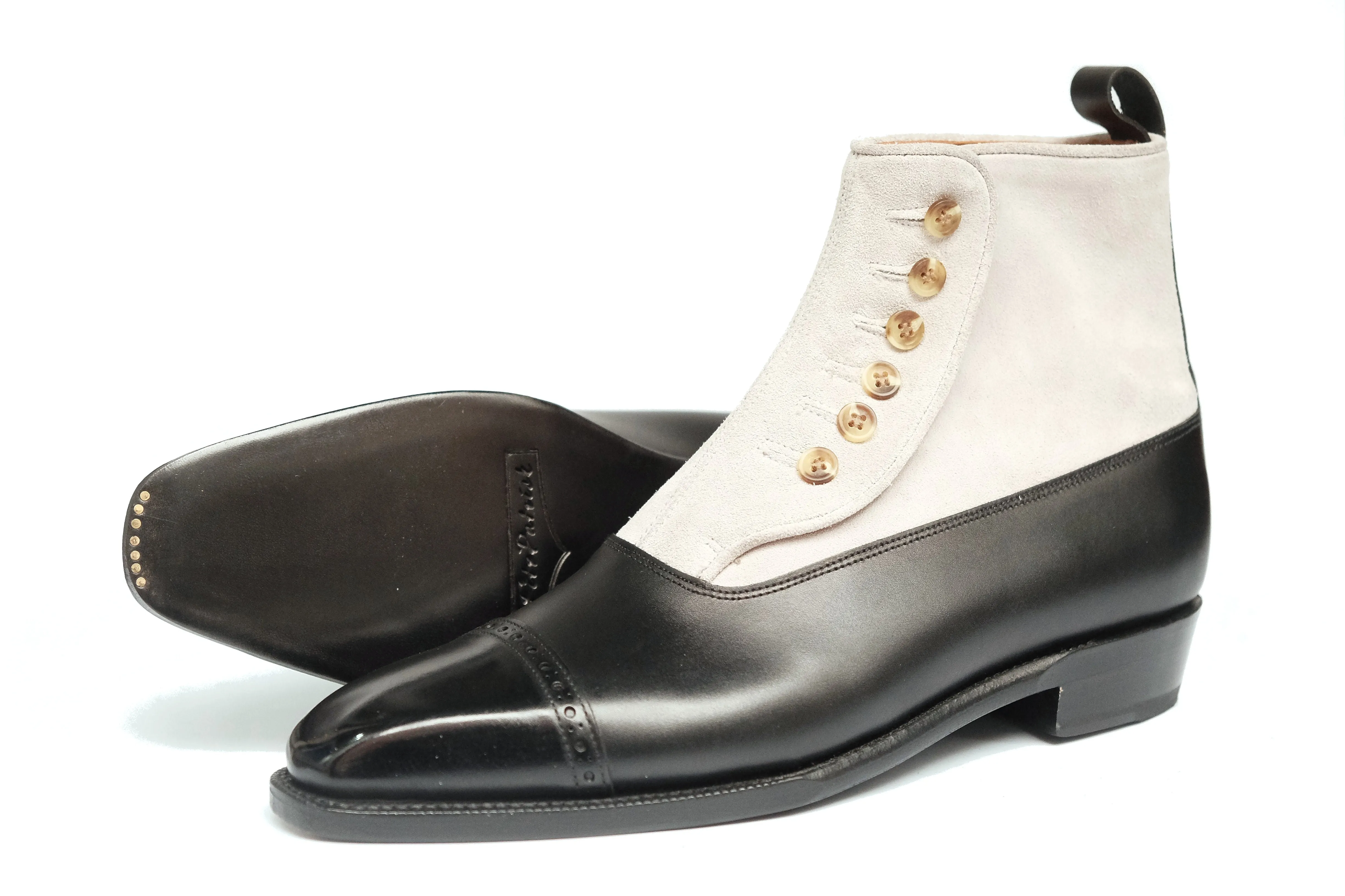 Ascot - MTO - Black Calf / Pearl Grey Suede - MGF Last - Single Leather Sole