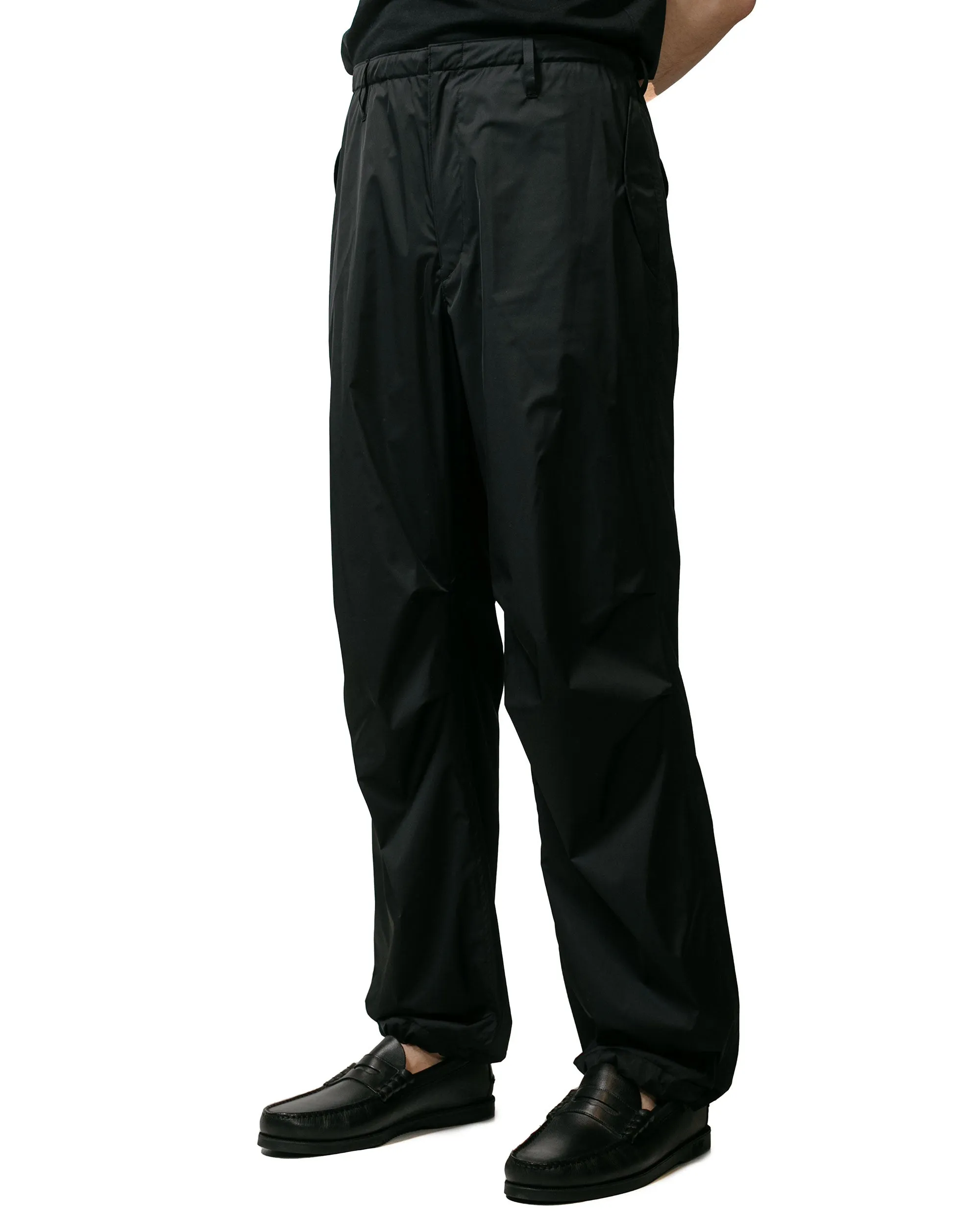 Auralee Hard Twist Polyester Satin Laminate Field Pants Black