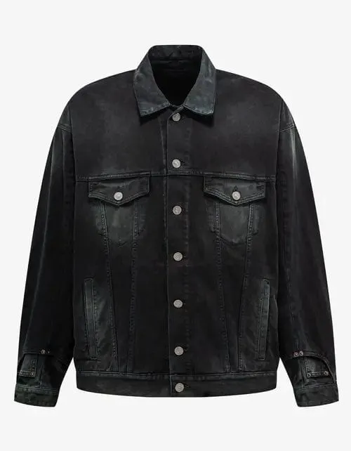 Balenciaga Black Deconstructed Denim Jacket