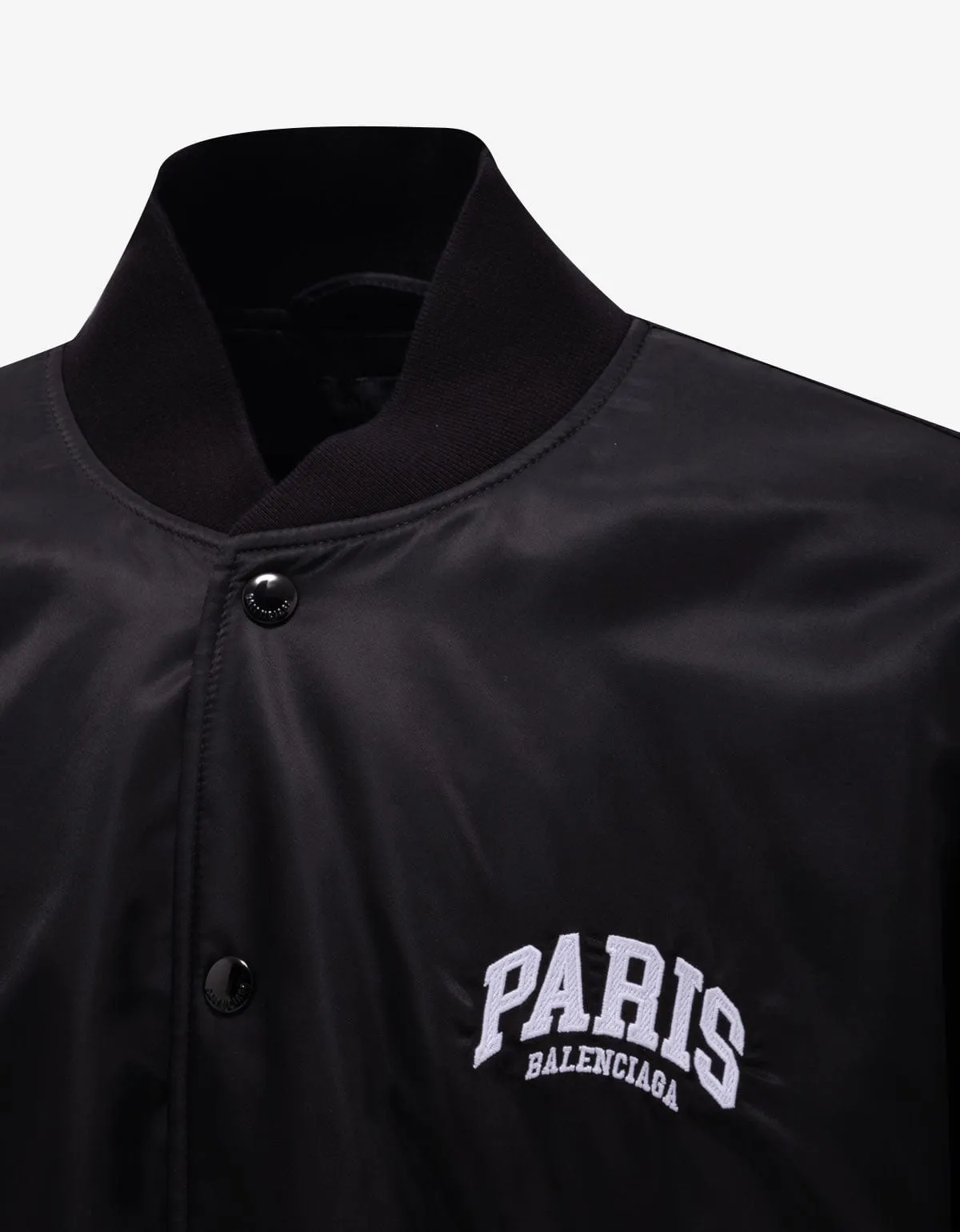 Balenciaga Black Paris Varsity Jacket