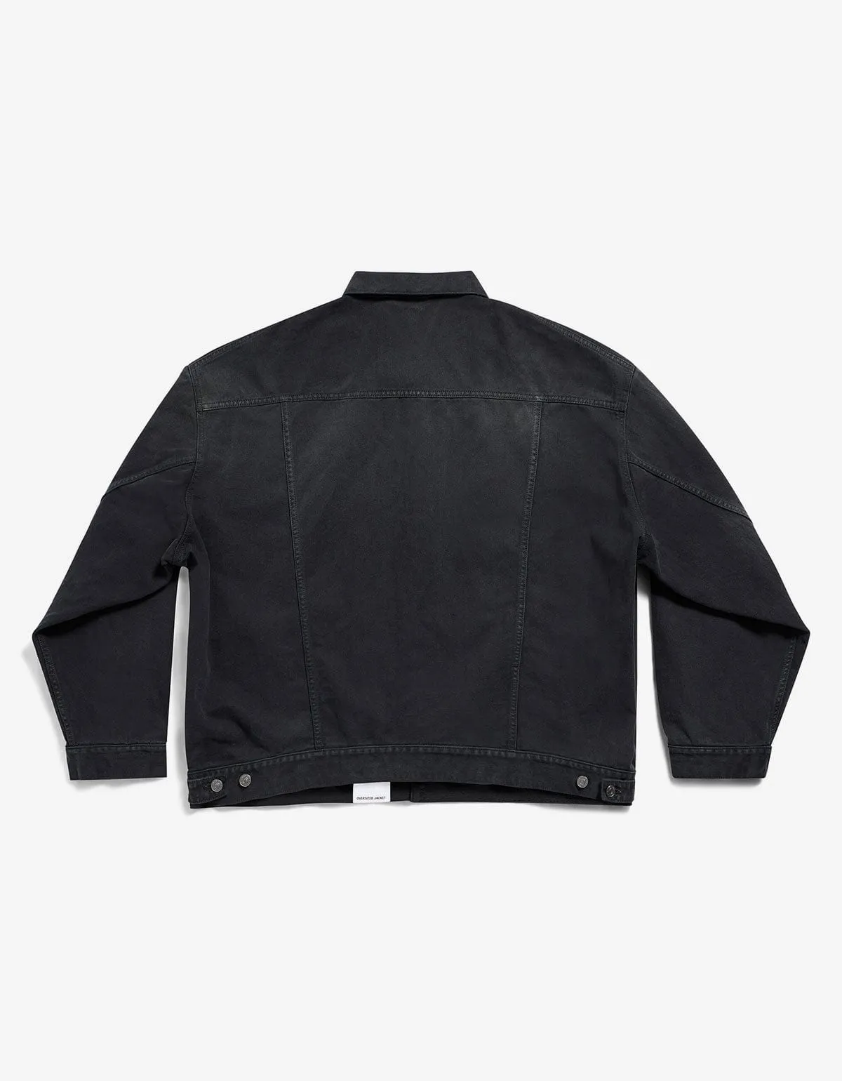 Balenciaga Black Size Sticker Denim Jacket