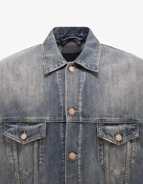 Balenciaga Blue Crypto Large Denim Jacket