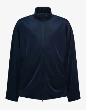 Balenciaga Navy Blue High Sheen Oversized Tracksuit Jacket