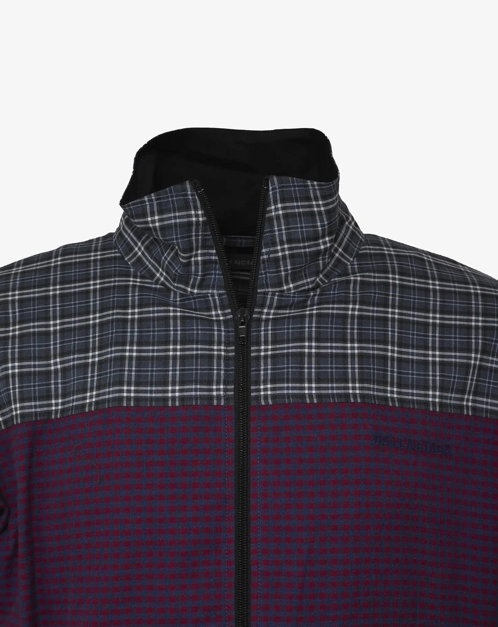 Balenciaga Poplin 80s Check Zip Sweatshirt