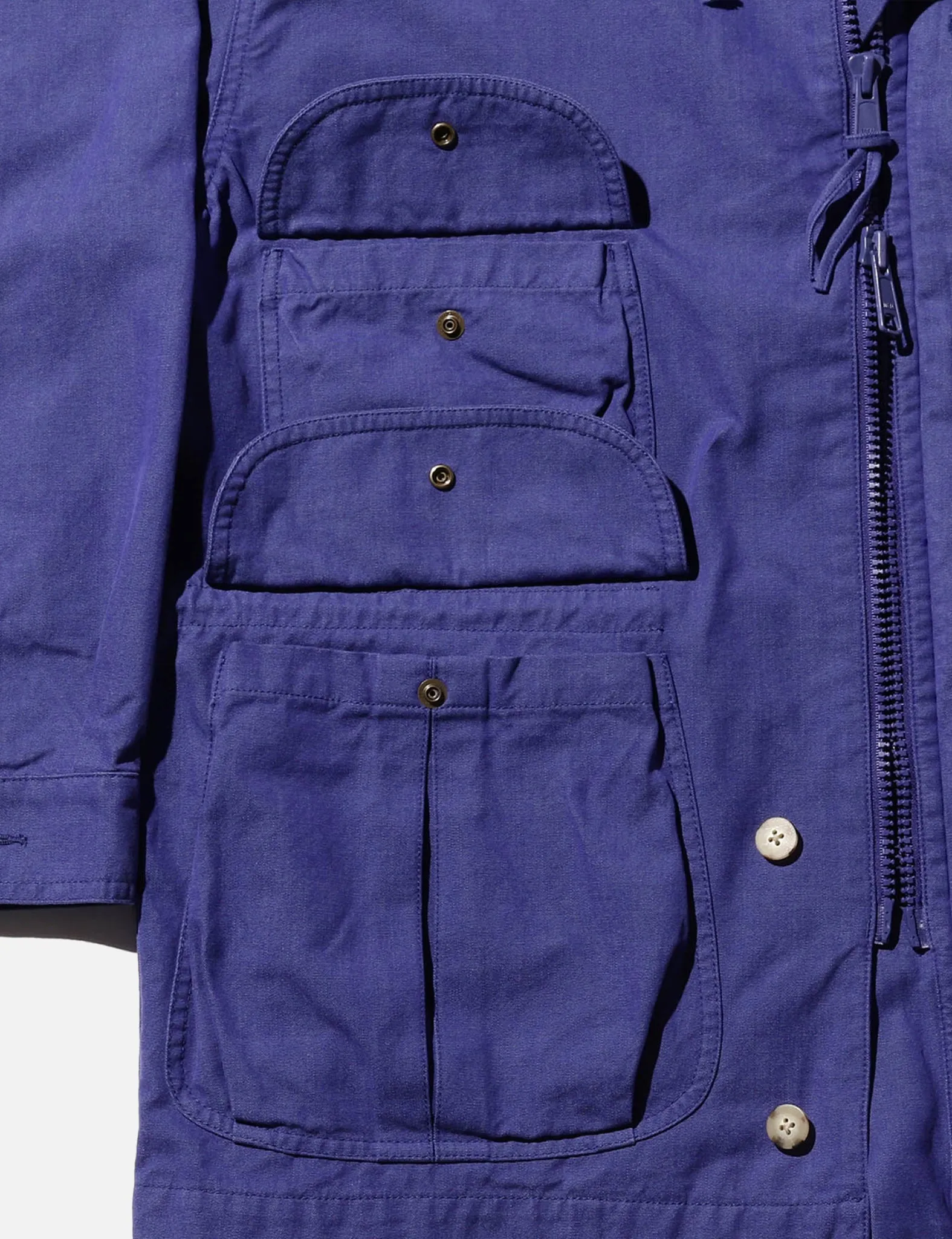 Beams Plus Field Coat Chambray Canvas - Blue