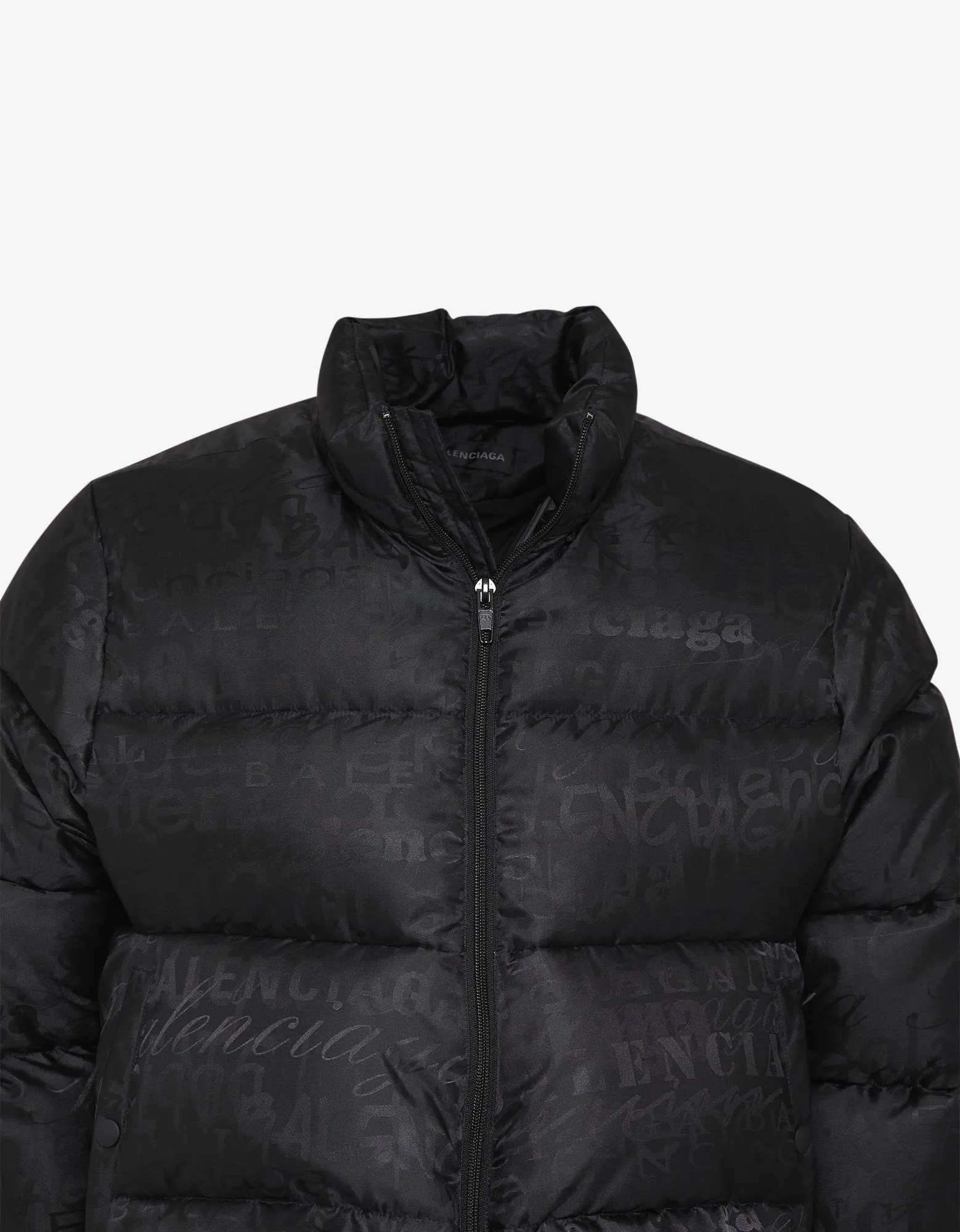 Black All-Over Logo C Shape Jacket