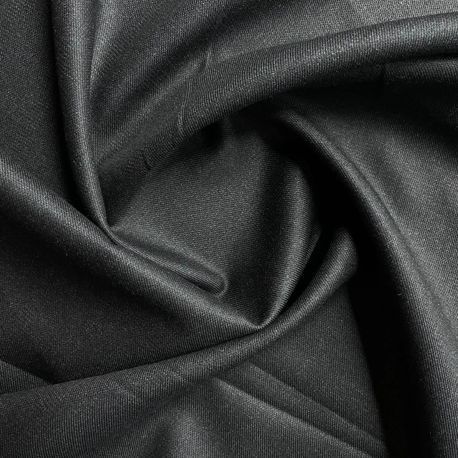 Black Solid Viscose Suiting Fabric