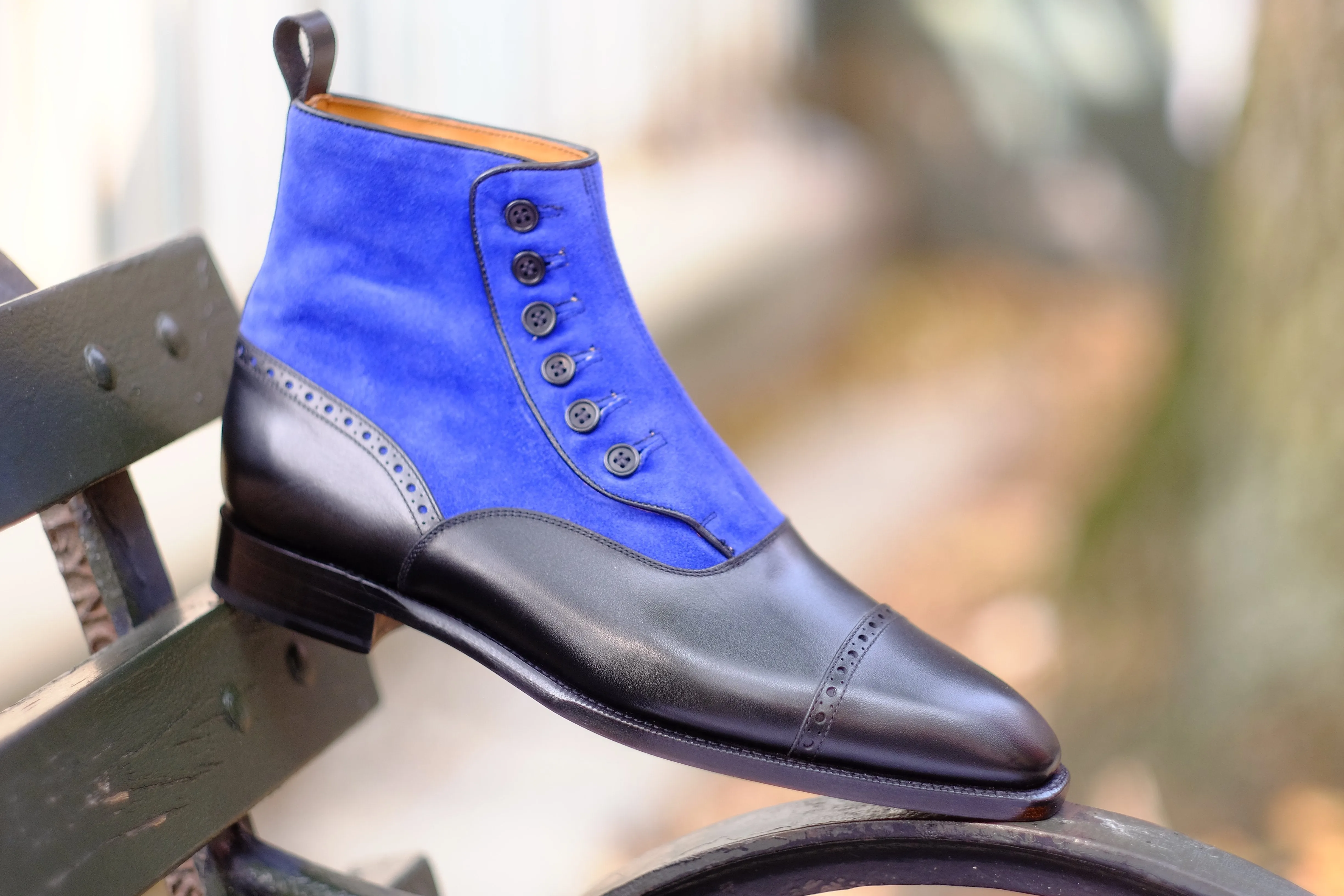 Blue Ridge - MTO - Black Calf / Vivid Blue Suede - LPB Last - Single Leather Sole