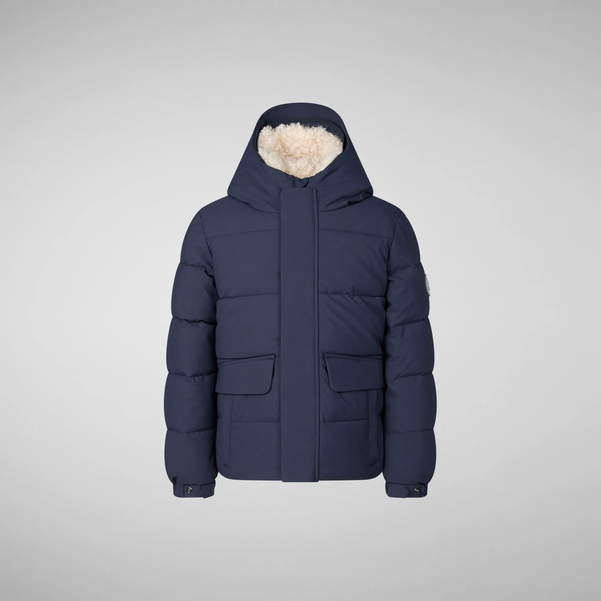 Boys' hooded parka Klaus in navy blue