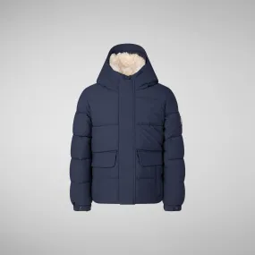 Boys' hooded parka Klaus in navy blue