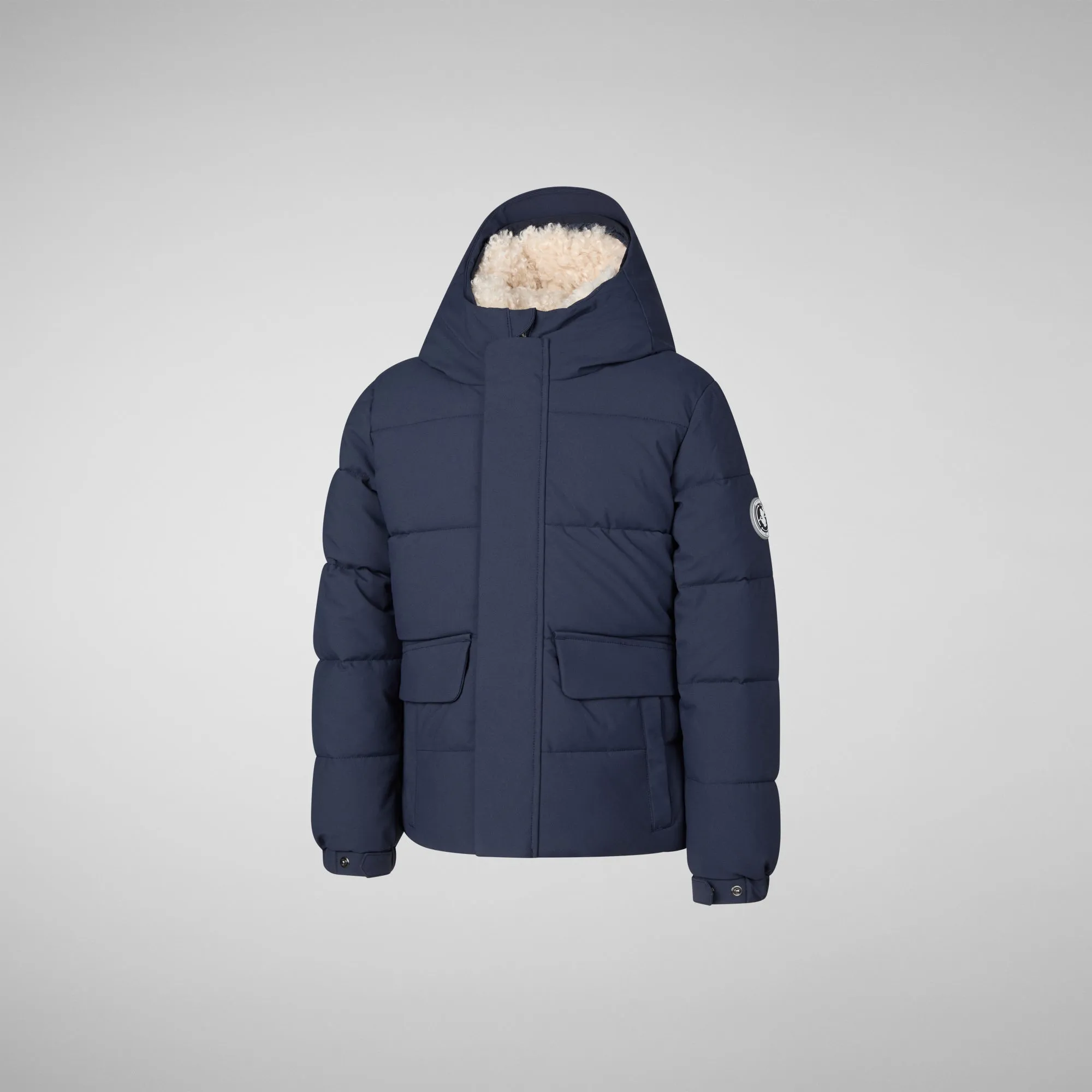 Boys' hooded parka Klaus in navy blue