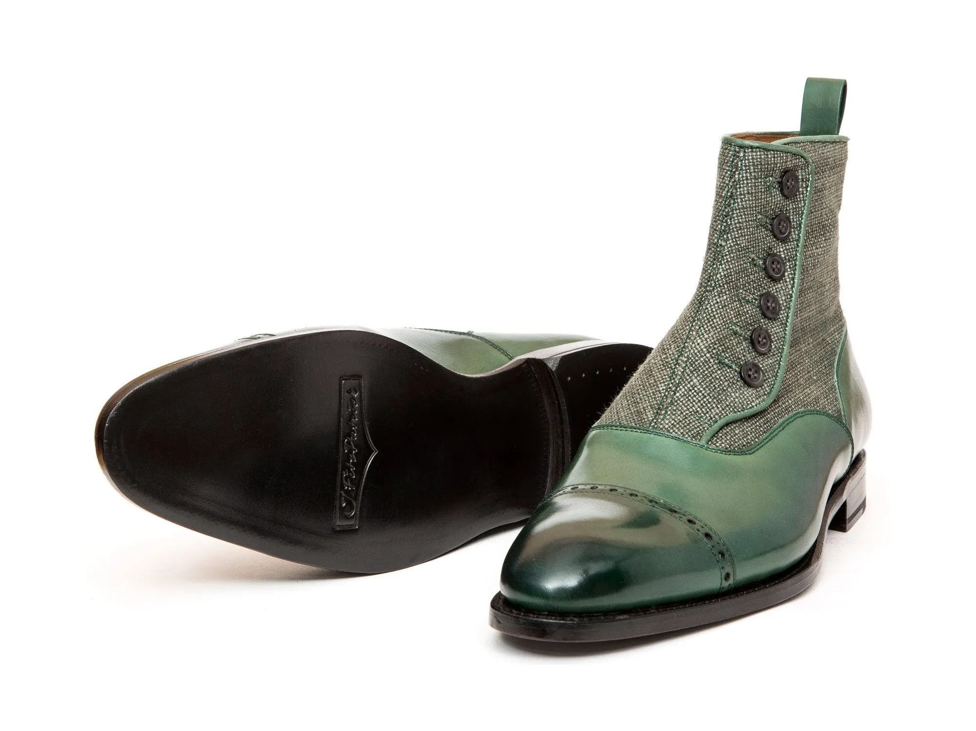 Carkeek - MTO - Forest Green Calf / Military Canvas - NGT Last - Single Leather Sole