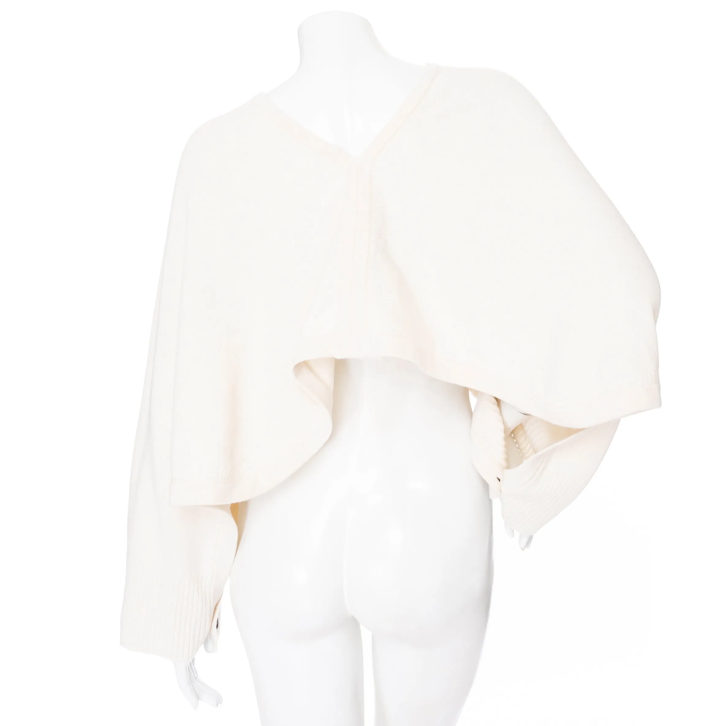 Cream Cashmere Crop Poncho Top