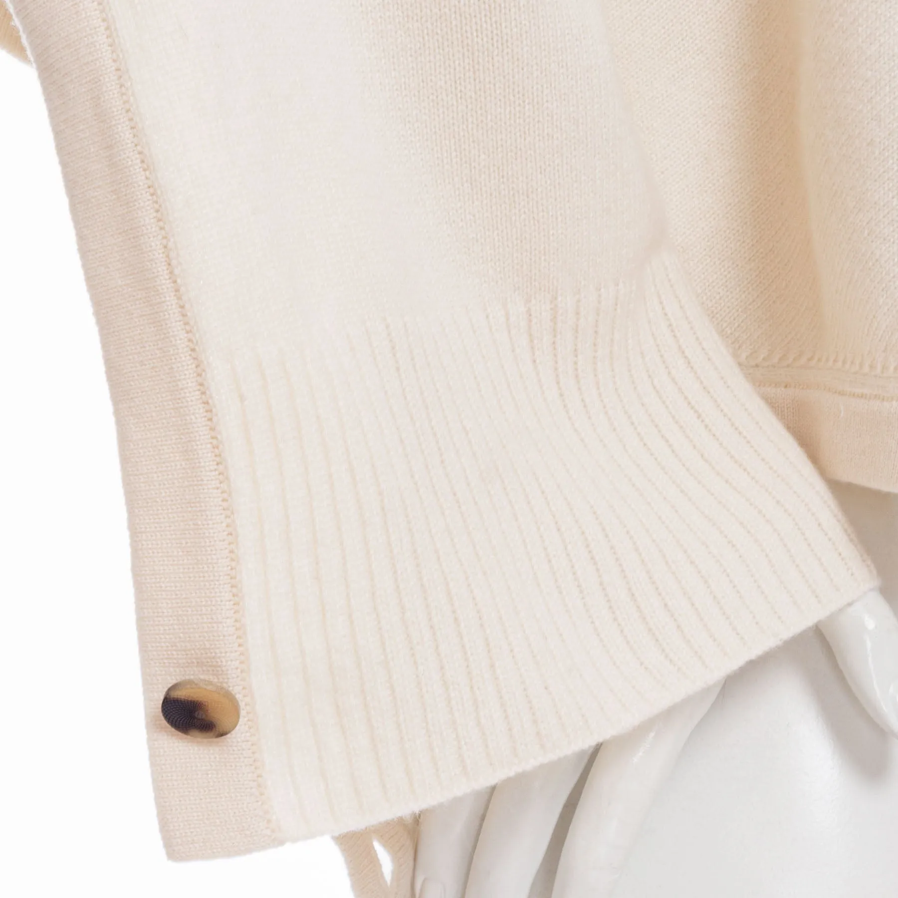 Cream Cashmere Crop Poncho Top