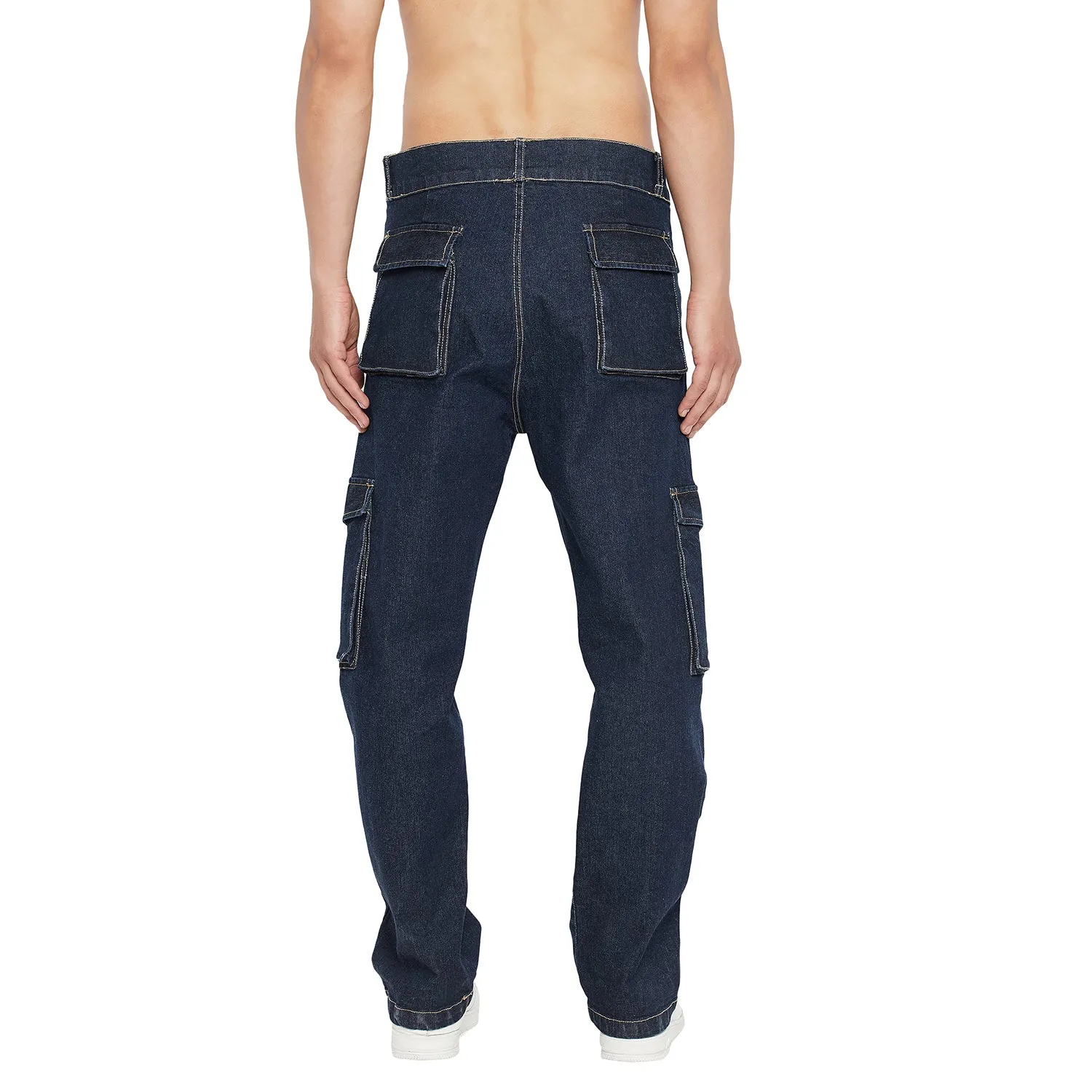 Dark Washed Cargo Carpenter Denim