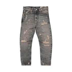 Diesel Boys Narrot Tapered Ripped Jeans in Washed Blue