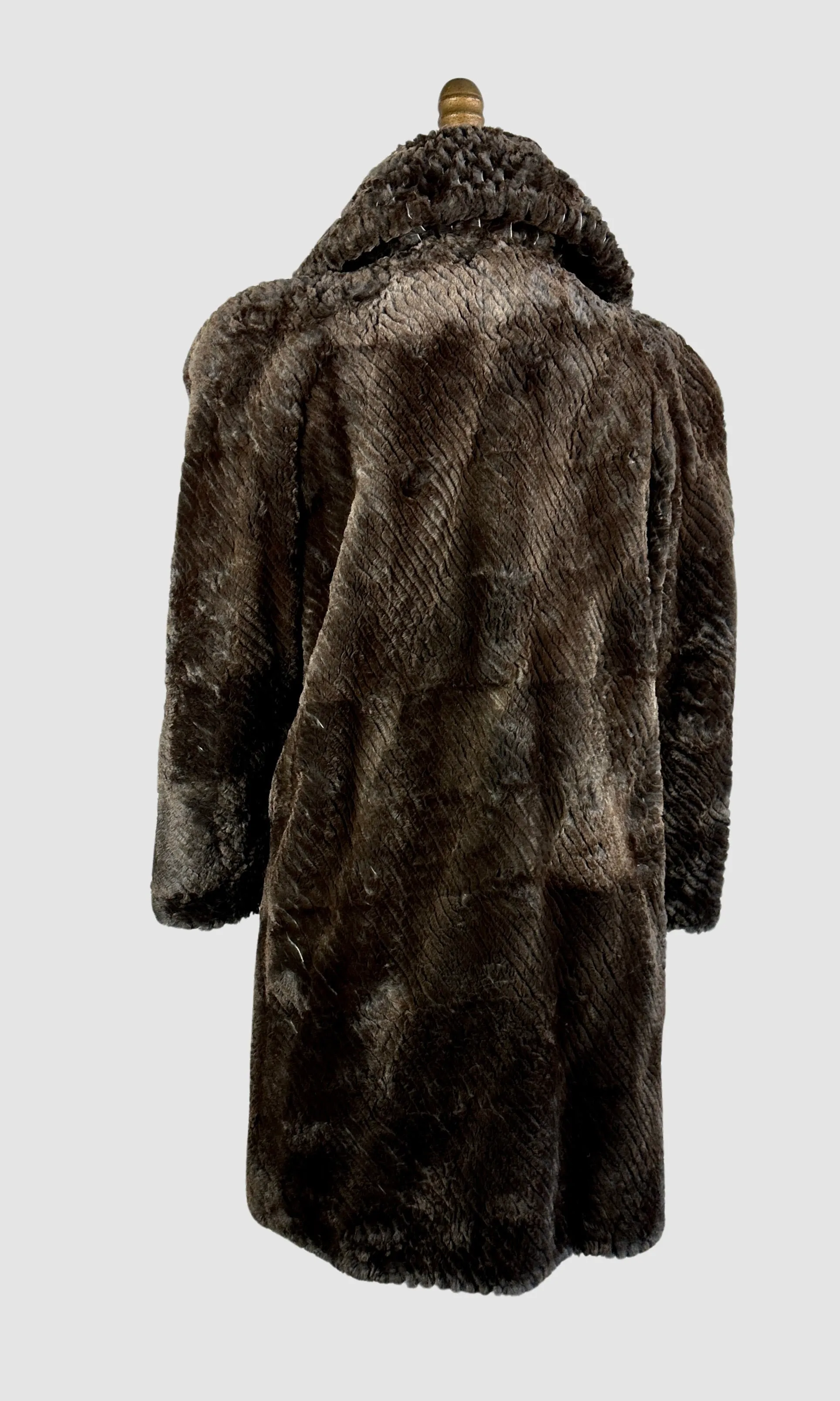 FENDI Roma Vintage 80s Textured Beaver Fur Coat • Medium