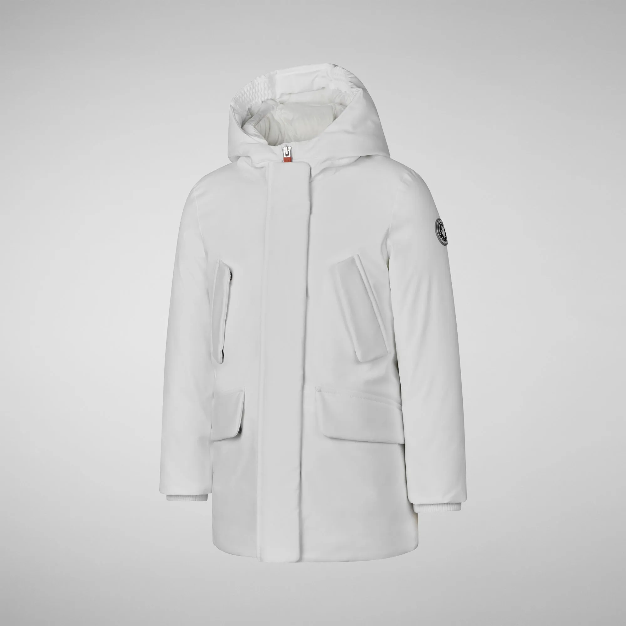 Girls' hooded parka Ally in white