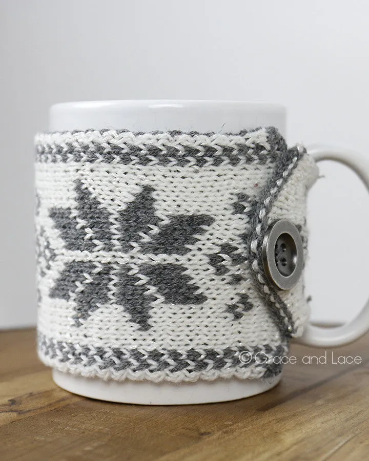 Grace and Lace Reversible Button Mug Cozy