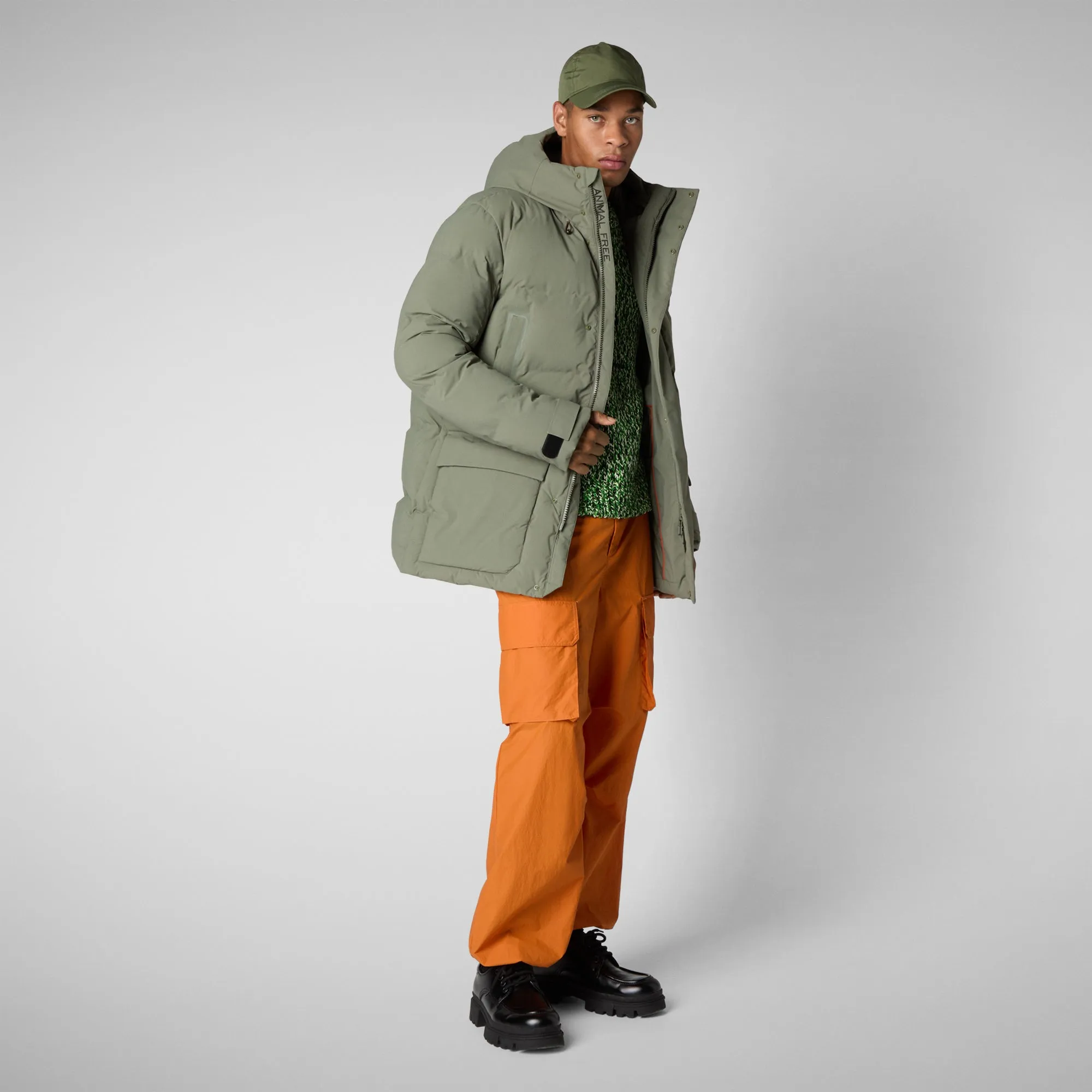 Man's hooded parka Quinlan in swamp green