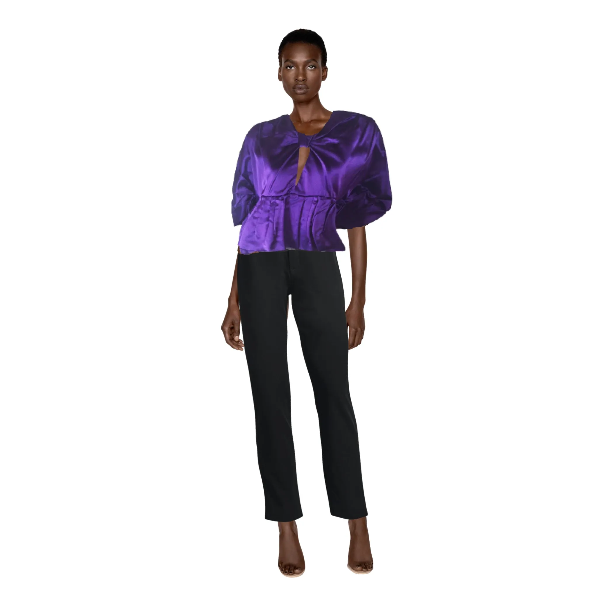 PRADA Purple Satin Bow Back Blouse | Size US 4 - IT 40