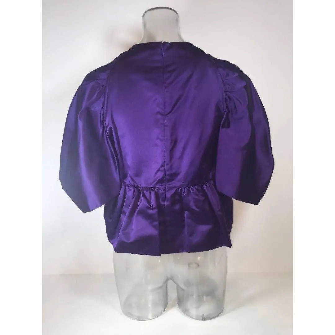 PRADA Purple Satin Bow Back Blouse | Size US 4 - IT 40