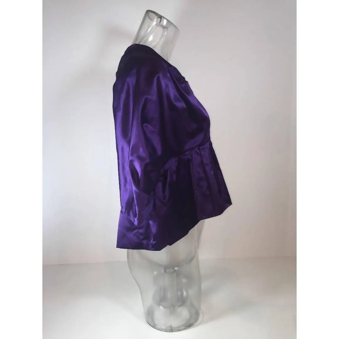 PRADA Purple Satin Bow Back Blouse | Size US 4 - IT 40