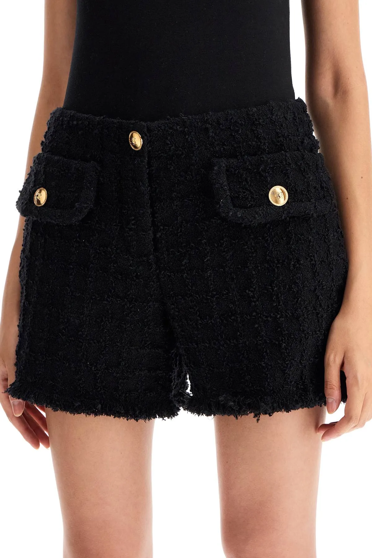 Classic Black Heritage Tweed Mini Shorts - Product Code: 1015377 1A10096