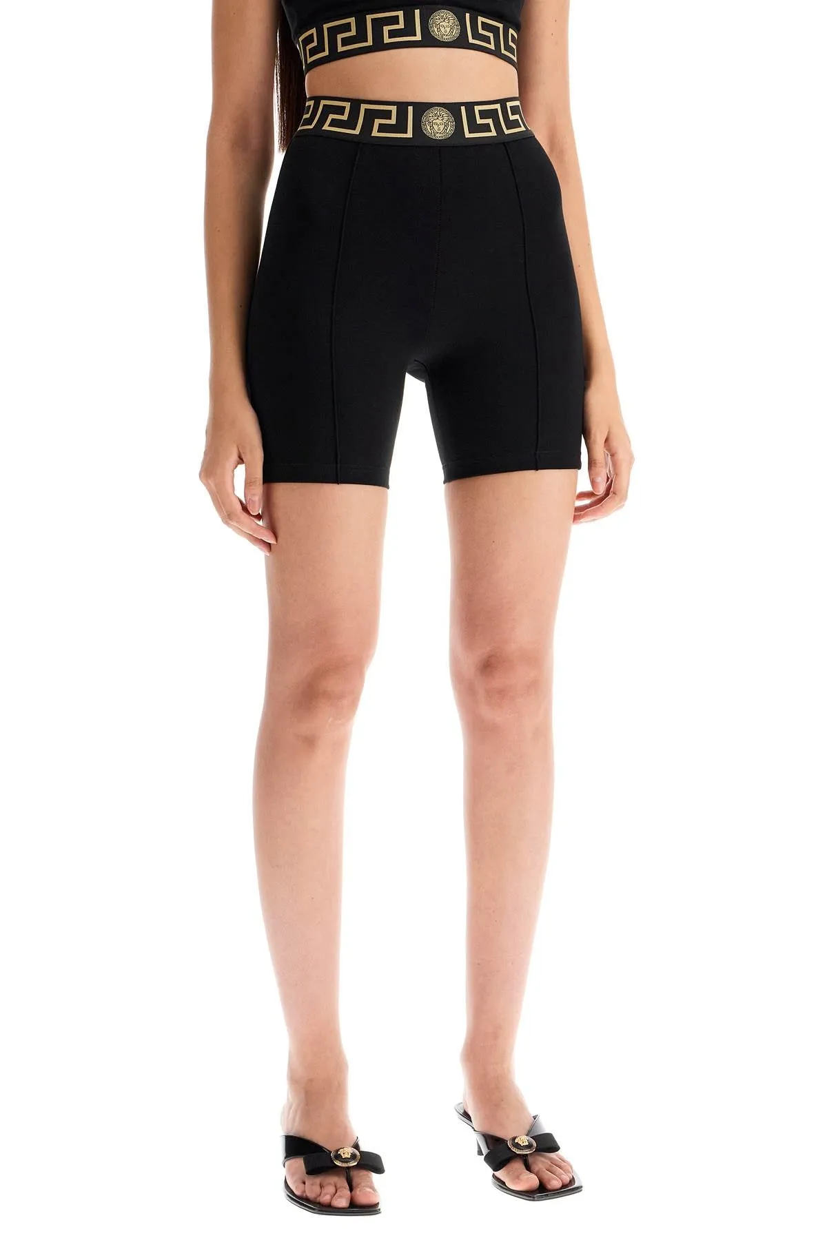 "sporty shorts with greek band 1016402 1A11143 BLACK