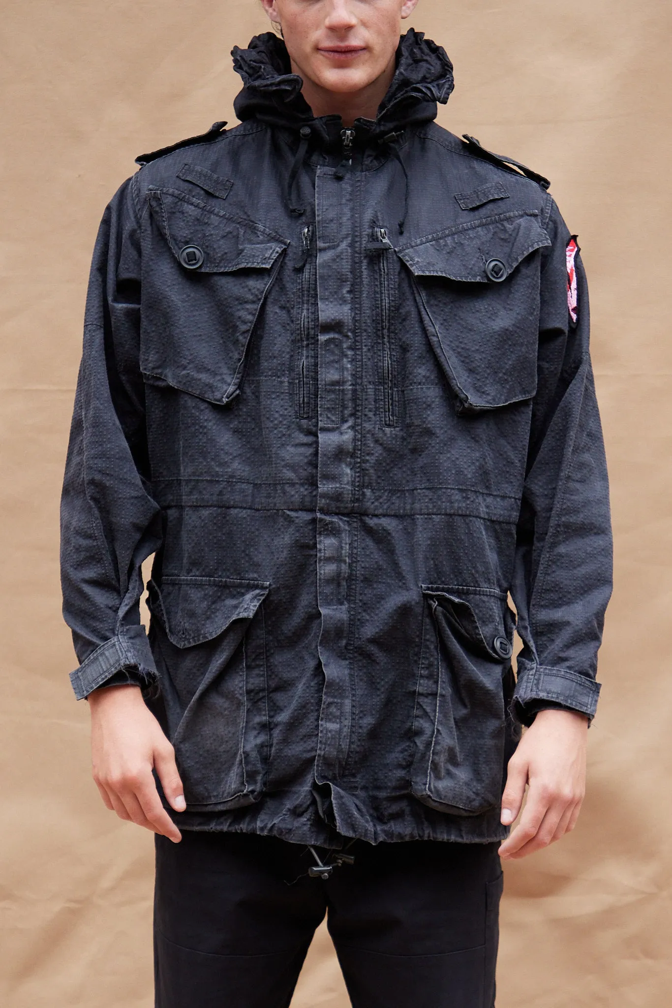 Tactical Black Utility Parka With Embroidered ST Logo